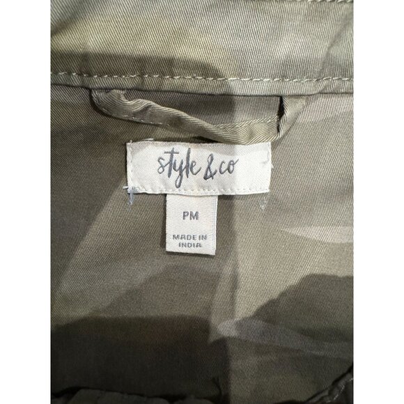 Style & CO Camo Utility Jacket/ Medium petite - Picture 4 of 13